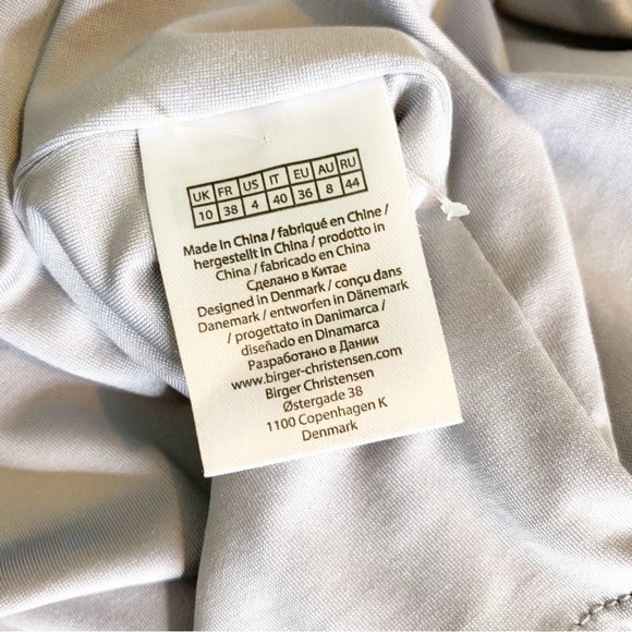 ROTATE BIRGER CHRISTENSEN Samantha Sequined Stretch Mini Wrap Dress Silver 4 - Picture 11 of 13